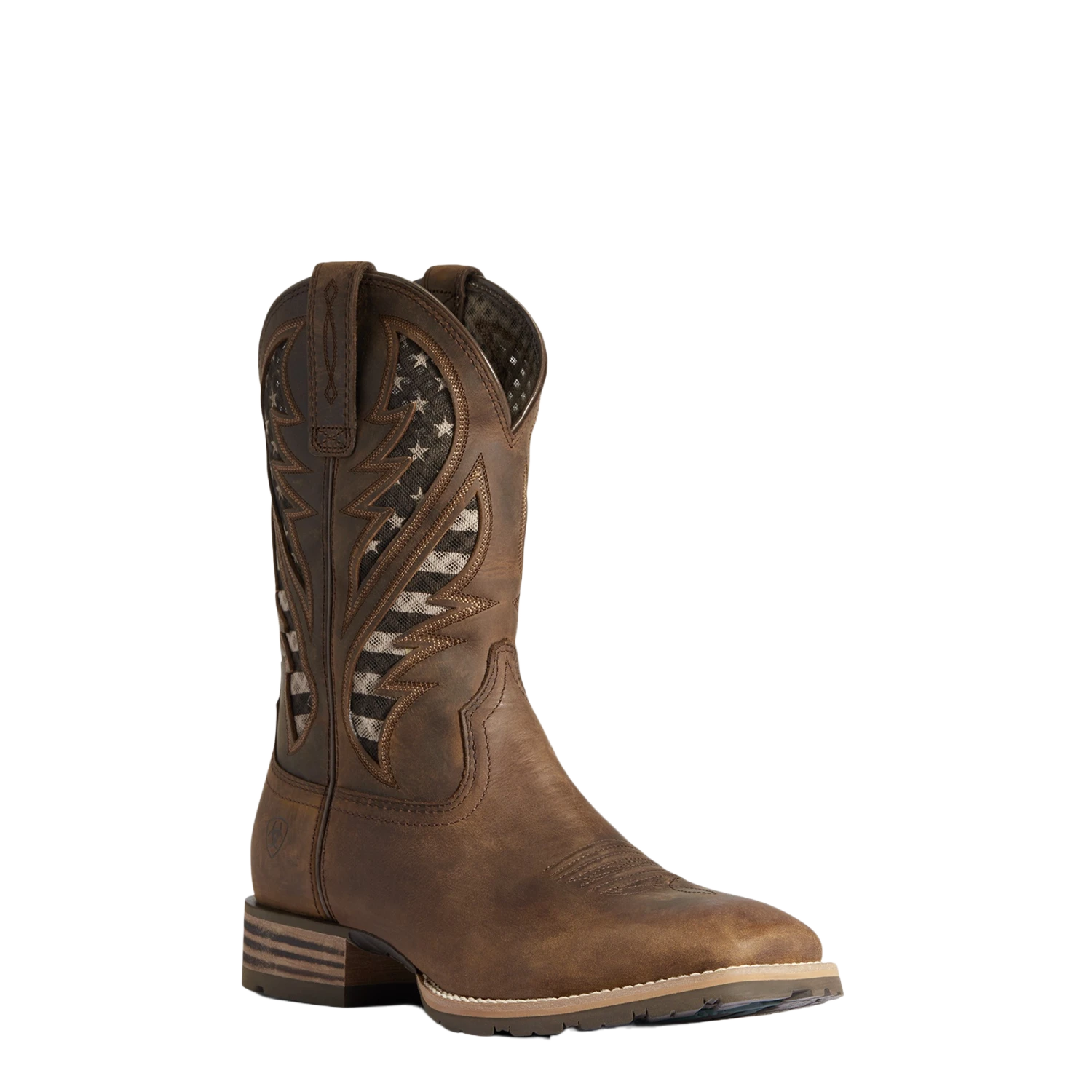 Ariat Men's Hybrid VentTEK Brown With American Flag Boot 10038340 1 Ariat Men's Hybrid VentTEK Brown With American Flag Boot 10038340