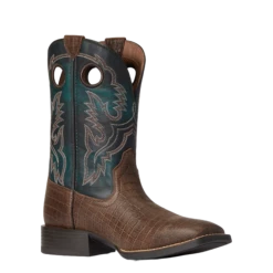 Ariat Men's Sport Buckout Deep Blue Croc Print Boots 10038501