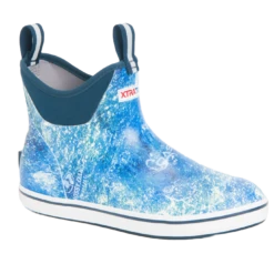 XTRATUF® Men's Mossy Oak 6" Inch Blue Ankle Deck Boots XMABMOC