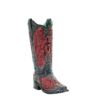 Corral Boots Corral Ladies Black & Red Wings, Cross Overlay & Studs Boots A3744