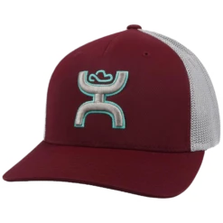 Hooey Children's "Coach" Maroon And Grey Flexfit Hat 2112MAGY-Y