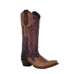 Circle G By Corral Ladies Chocolate & Sand Embroidered Boots L5757