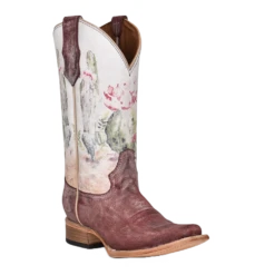 Circle G By Corral Ladies Desert Stamp Wine Bone Boots L5812