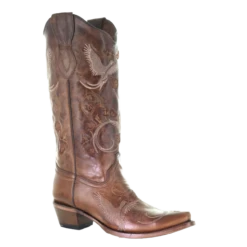 Circle G Corral Ladies Brown Bird Embroidery Snip Toe Boots L2004