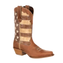 Durango® Ladies Union Flag Distressed Brown Western Boots DRD0131