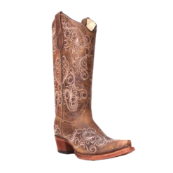 Circle G By Corral Ladies Tan Full Embroidery Boots L5418