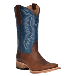 Circle G By Corral Youth Western Embroidery Brown & Blue Boots J7103