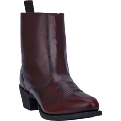 Laredo Men's Fletcher Black Cherry Leather Ankle Boots 62078