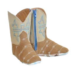 Roper® Baby Boy Tin Haul Mini Square Toe Burnish Brown Boots 14-016-0007-1688
