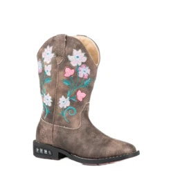 Roper Toddlers Dazzle Light Up Floral Leather Western Boots 09-017-1203-2761