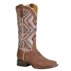 Roper Ladies Margo 13" Square Toe Vintage Brown Leather Boots 09-021-7015-8409