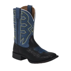 Nocona Children's Black/Blue Crocodile Print Boots NK5052