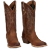 Justin® Ladies Rein Cowhide Leather Tan Square Toe Western Boots L2962