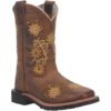 Dan Post Youth Gardenia Embroidered Honey Brown Leather Boots DPC3942