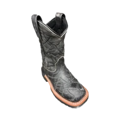 Dan Post® Toddler Boy's Quinn Square Toe Black Leather Boots DPC3939