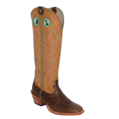 Twisted X Ladies 16" Buckaroo Rustic Brown & Peach Western Boots WBKL010