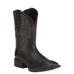 Ariat Men’s Black Sport Wide Square Toe Western Boot 10016292