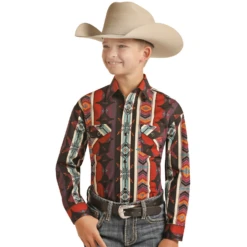 Panhandle® Youth Boy's Brushed Cotton Maroon Button Down PSBSOSRZ20-60