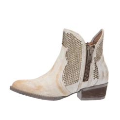 Circle G By Corral Ladies Camel White Studs Shortie Ankle Boots Q0126 -Saddle Up Gear Q0126D