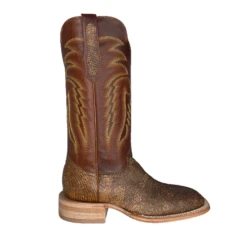 R.Watson® Men's Cognac Ring Lizard Square Toe Boots RW7901-2 -Saddle Up Gear RW7901 2b