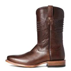 Ariat Men's Circuit Patriot Bar Top Brown Square Toe Boots 10036001 -Saddle Up Gear S21 MNS WEST 10036001 side