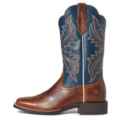 Ariat Ladies West Bound Russet Rebel & Navy Square Toe Boots 10035986 -Saddle Up Gear S21 WMS WEST 10035986 side
