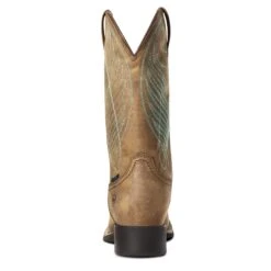 Ariat Ladies Round Up Wide Square Toe Waterproof Brown Boots 10036041 -Saddle Up Gear S21 WMS WEST 10036041 heel