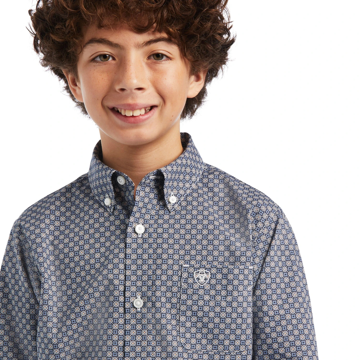 Ariat Boys Bo Classic Fit Carbon Blue Button Down Shirts 10040732 2 Ariat Boys Bo Classic Fit Carbon Blue Button Down Shirts 10040732 - Image 2