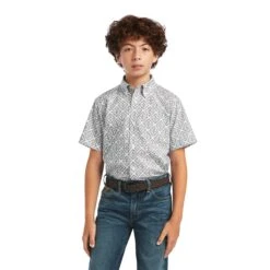 Ariat® Youth Boy's Baylor Classic White Button Down Shirt 10040733