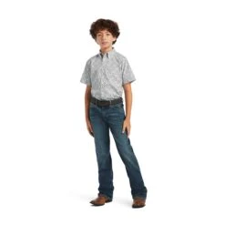 Ariat® Youth Boy's Baylor Classic White Button Down Shirt 10040733 -Saddle Up Gear S22 BYS WEST 10040733 full