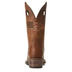 Ariat Men's Roughstock Patriot Distressed Brown Square Toe Boots 10040348 -Saddle Up Gear S22 MNS WEST 10040348 heel