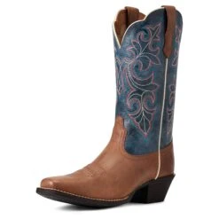 Ariat® Ladies Round Up Storming Brown Square Toe Boots 10040446 -Saddle Up Gear S22 WMS WEST 10040446 3 4 front 1