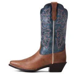 Ariat® Ladies Round Up Storming Brown Square Toe Boots 10040446 -Saddle Up Gear S22 WMS WEST 10040446 side