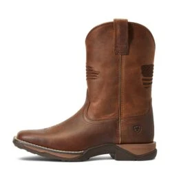 Ariat® Children's Anthem Patriot Brown Square Toe Boots 10040366 -Saddle Up Gear S22 YTH WEST 10040366 side
