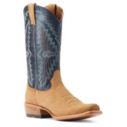 Ariat® Men'sFuturity Showman Dijon Roughout & NavyWestern Boots 10044499 -Saddle Up Gear S23 MNS WEST 10044499 medial