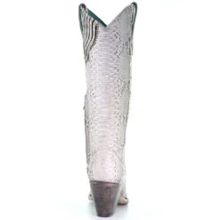 Corral Boots Corral Ladies Natural Python Zipper Tall Top Boots A3789 -Saddle Up Gear a3789back