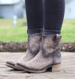 Corral Boots Corral Ladies Brown Leopard Print Round Toe Booties C3627 -Saddle Up Gear c3627