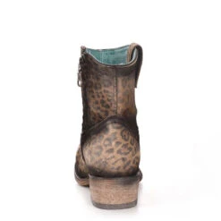 Corral Boots Corral Ladies Brown Leopard Print Round Toe Booties C3627 -Saddle Up Gear c3627 3