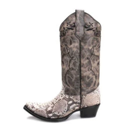 Circle G By Corral Ladies Black Python Embroidery Boots L5698 -Saddle Up Gear circle g womens python cowboy boots l5698 1
