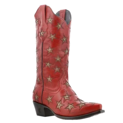 Black Star Ladies Western Marfa Snip Toe Red Bone Boots WBSN001