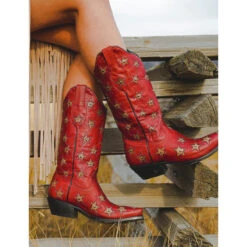 Black Star Ladies Western Marfa Snip Toe Red Bone Boots WBSN001 -Saddle Up Gear wbsn001